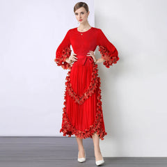 Truly Pleated Ruffle Dress