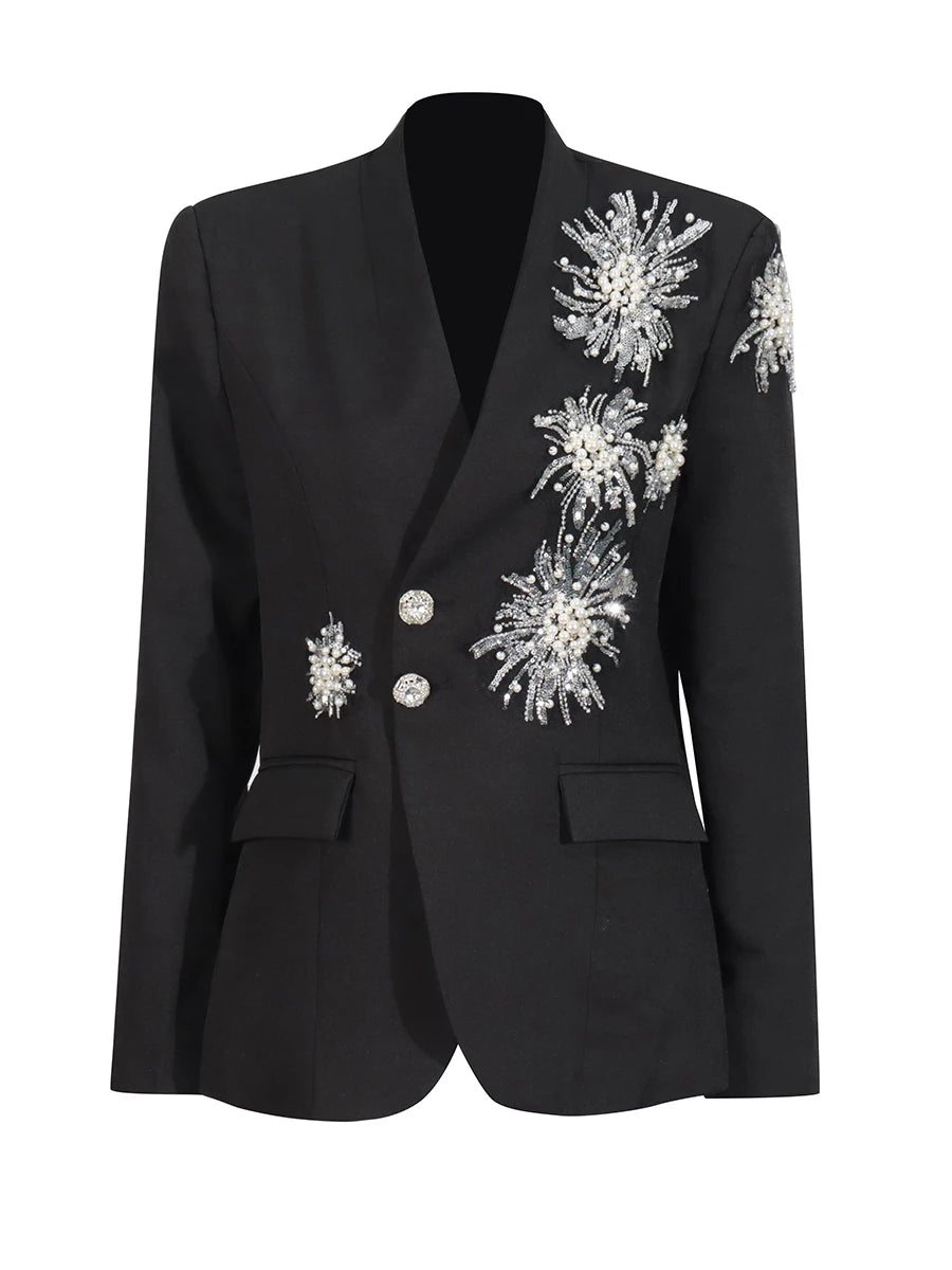 Luxury Pearl & Sequin Blazer