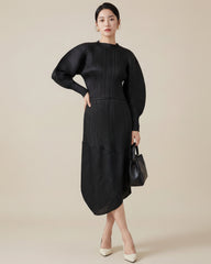 Pleated Asymmetric Skirt & Top Set