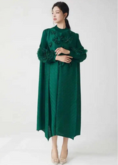 Couture Plisse 3D Floral Dress