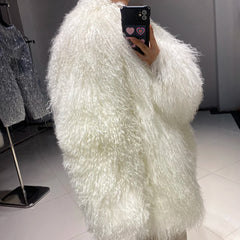 Luxury Lamb Extra Curly Fur Coat