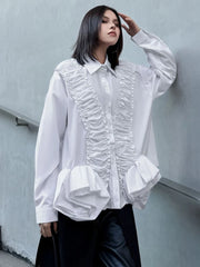 Oversized Ruffle Blouse Top