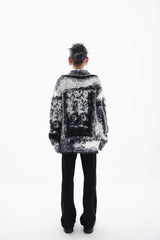 Monochrome Cozy Turtleneck Knit Zip Up Sweater