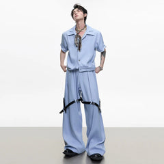 Men's Belted Wide Trousers & Top