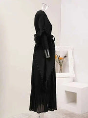 Elegant Ruffled Pleats Dress