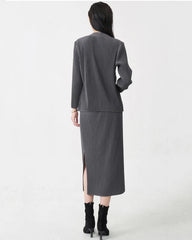 Premium Pleats Skirt Suit Set