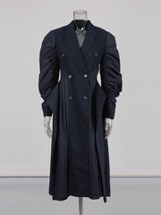 Luxury Balloon-Sleeves Longline Coat