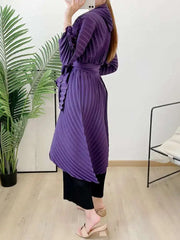 Luxury Geometric Pleated Cardigan