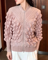 Lightweight 3D Bubble Plissé Jacket