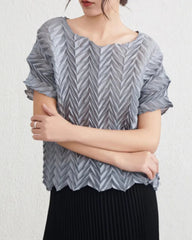 Luxury Crinkled Pleats Top