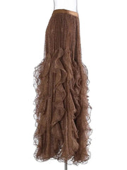 Luxury Ruffled Tiered Maxi Skirt