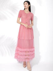 Elegant Pleated Tulle Dress