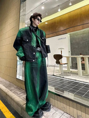 Men's 2-Piece Dyed Black Denim Jacket and Jeans Set