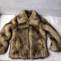 Men's Cozy Brown Faux Fur Coat | Thick & Warm