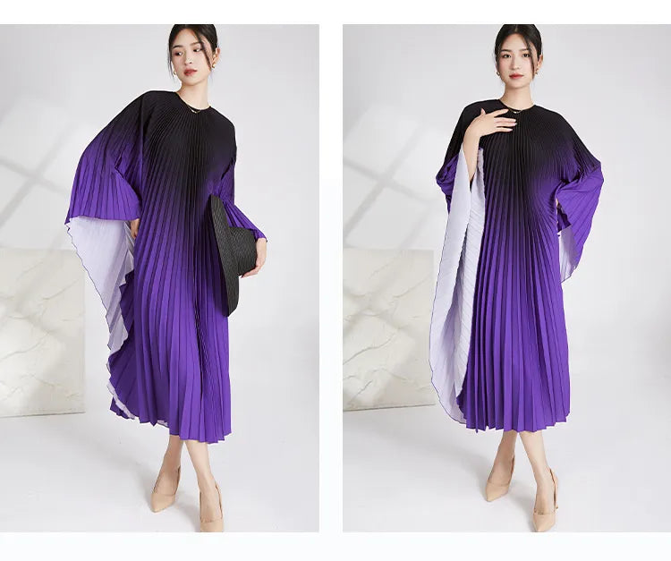 HEYFANCYSTYLE Ethereal Batwing Pleated Dress