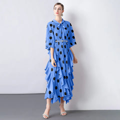 Everyday Plissé Polka Dot Dress