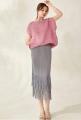 Luxury Pleated Tassel Skirt