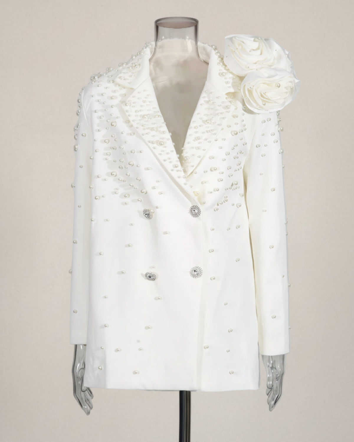 Luxury Pearl & Floral Blazer