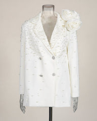 Luxury Pearl & Floral Blazer