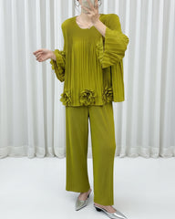 Luxurious Pleated Pants Set