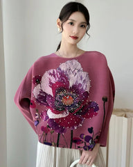 Luxury Floral Pleated Top