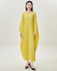 Luxury Plissé Cape Dress
