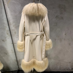 Full Length Shearling Fur Coat for Women