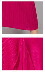Pleated Batwing-Sleeve Dress