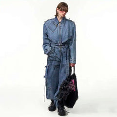 Men's Premium Denim Utility Jumpsuit