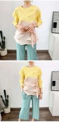 Luxury Pleated Geometric Top