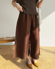 Luxe Plissé Wide-Leg Pants