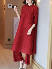 Luxury Pleated Wide Leg Pants & Top