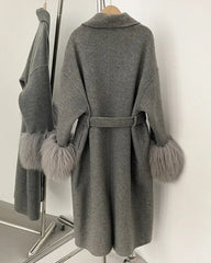 Luxury 70% Wool Long Wrap Coat