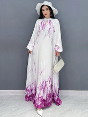 HEYFANCYSTYLE Royal White Orchid Maxi Dress