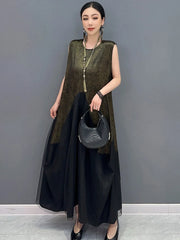 HEYFANCYSTYLE Tokyo Gold & Black Sleeveless Dress