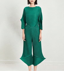 Sculptural Pleated Top & Pants Set