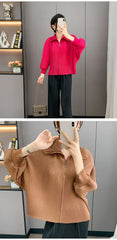 Elegant Pleated Dolman Blouse