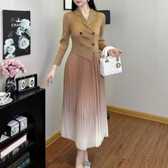 Ombre Pleated Blazer Dress