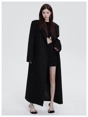 Women's Wool-Blend Extra Long Trench Coat