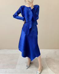 Luxury Pleated Skirt & Blouse Set