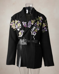 Floral Embroidered Oversized Blazer