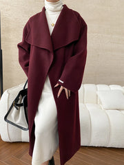 Luxury Wool-Blend Open Coat