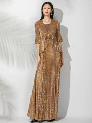 Luxe Pleated Ruffle Dress