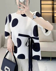 Luxury Pleated Dot Top