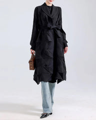 Luxury 3D Plissé Trench Coat