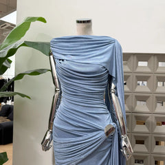 Luxury One-Shoulder Ruched Dress