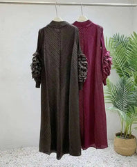 Truly Pleated Ruffle Sleeve Dress