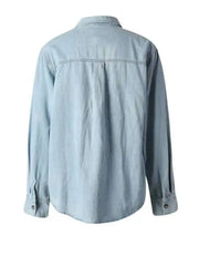 Luxe 3D Floral Denim Blouse