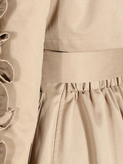 Luxe Pearl Ruffle Trench Coat