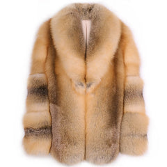 Men's 100% Real Gray Fox Fur Coat